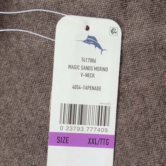 Tommy Bahama Sweater Magic Sands 100% Extra Fine Merino Wool‎ Mens XXL V neck - Picture 11 of 12
